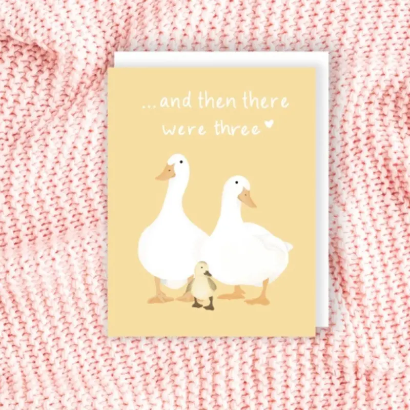 Family Expands Duck-Themed Baby Shower Card: "And Then There Were Three" 1