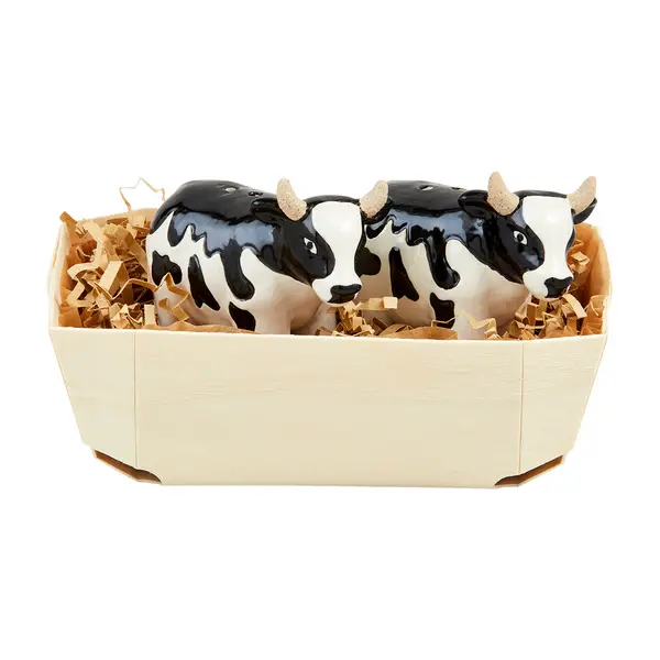 Farmhouse Cow Salt And Pepper Shaker Set – Mud Pie 1