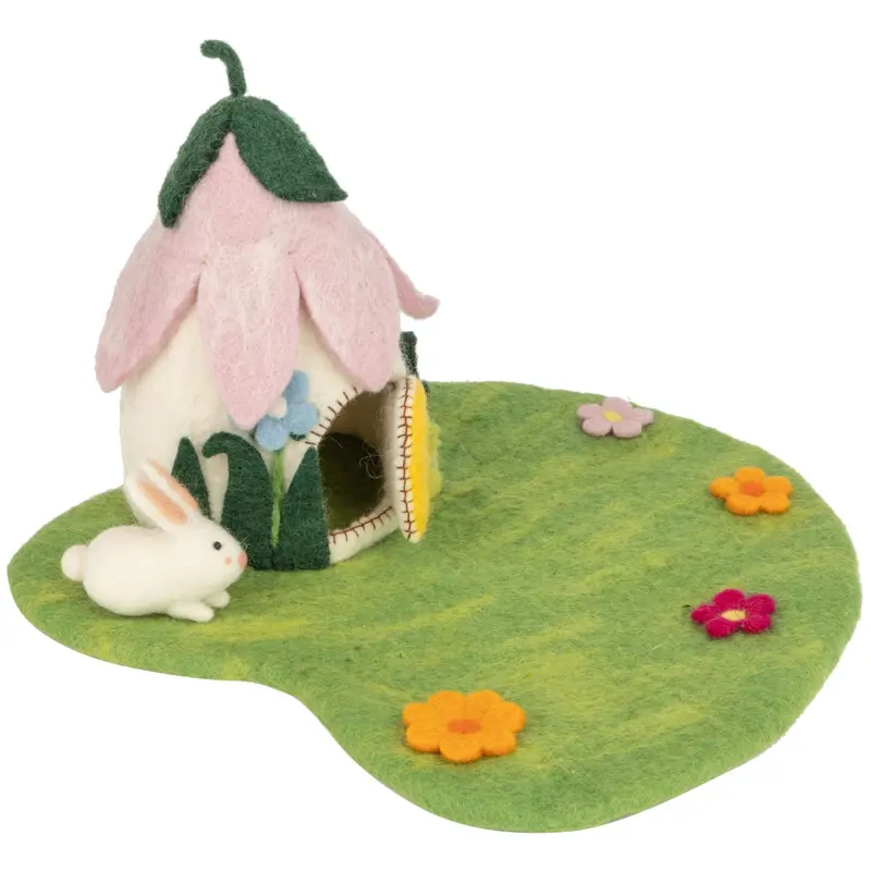 Felt Floral Fairy Garden House 1