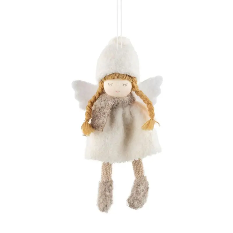 Felt Snow Angel Ornament With Festive Hat 1