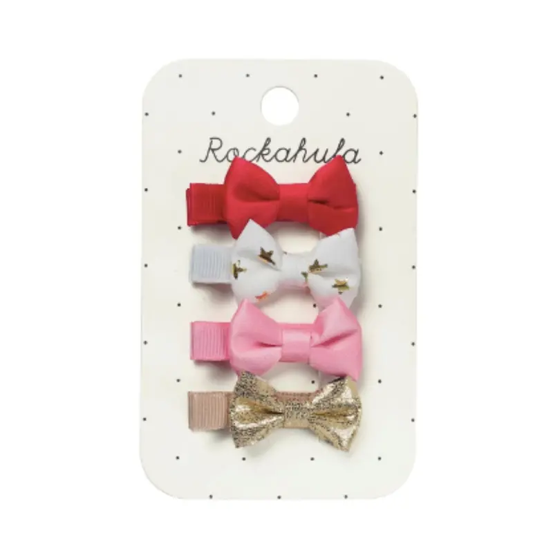 Festive Mini Bow Hair Clips Set 1