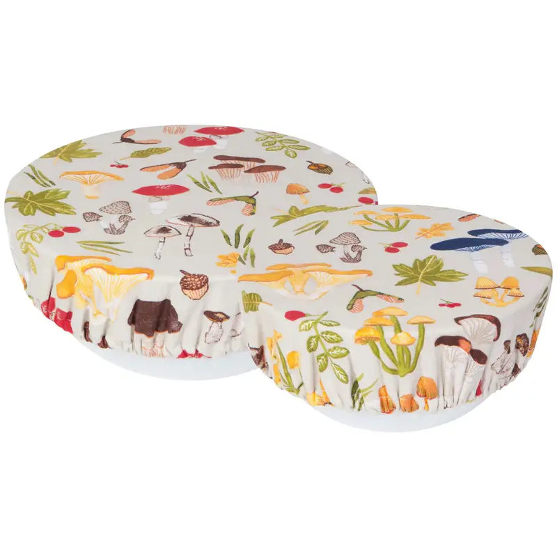 Field Mushrooms Bowl Covers (Set Of 2) – Now Designs Stretchable Silicone Lids 1