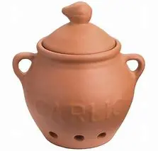 Fr Terra Cotta Garlic Storage Keeper – Breathable Ceramic Container 1