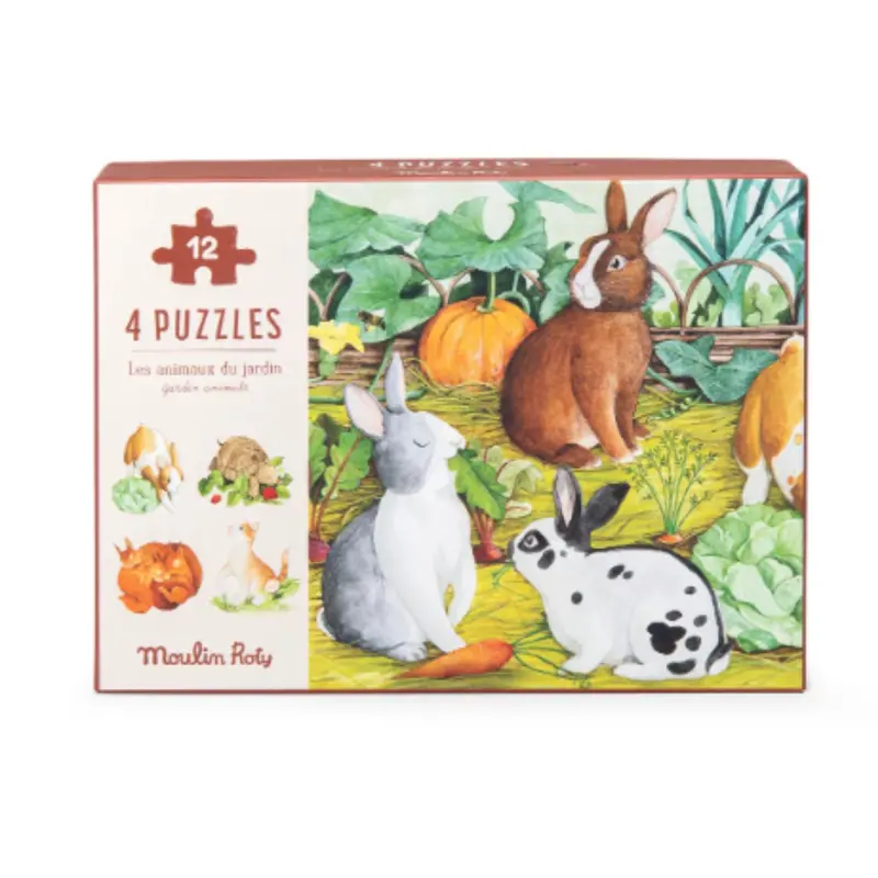 Garden Animals Mini Jigsaw Puzzles (Set Of 4) 1