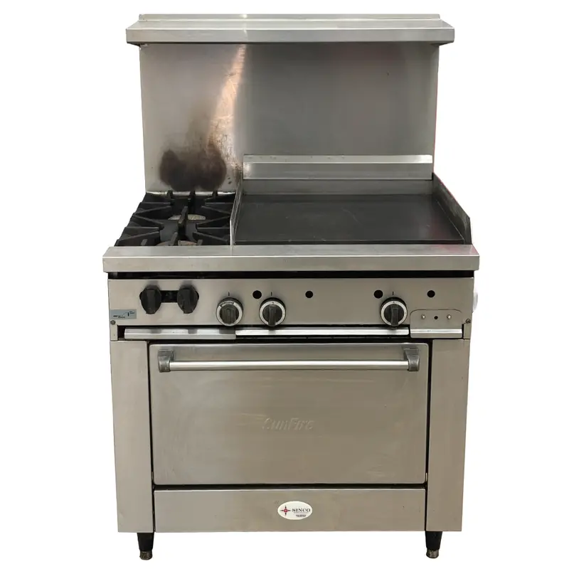 Garland Sunfire Series 2-Burner Natural Gas Range With 24-Inch Griddle And Standard Oven – 129,000 Btu (Refurbished) 1