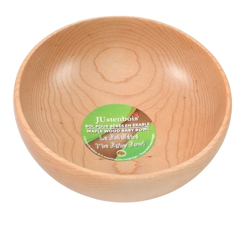 Gentle Maple Wood Baby Feeding Bowl 1