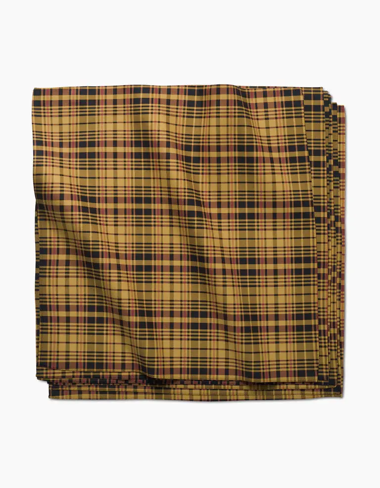 Geometry Autumn Plaid Cotton Napkin Set (6-Pack) 1