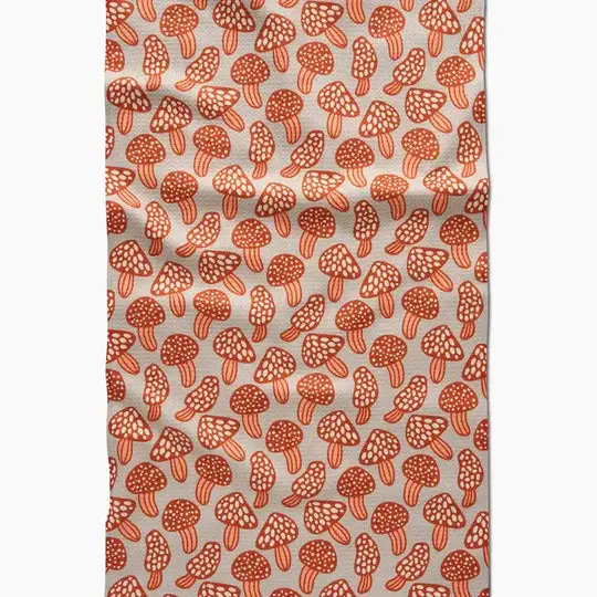 Geometry Many Mushrooms Patterned Kitchen Towel 1