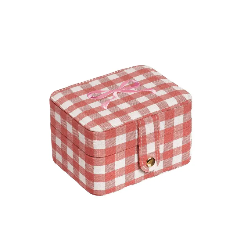 Gingham Bow-Shaped Jewelry Storage Box 1
