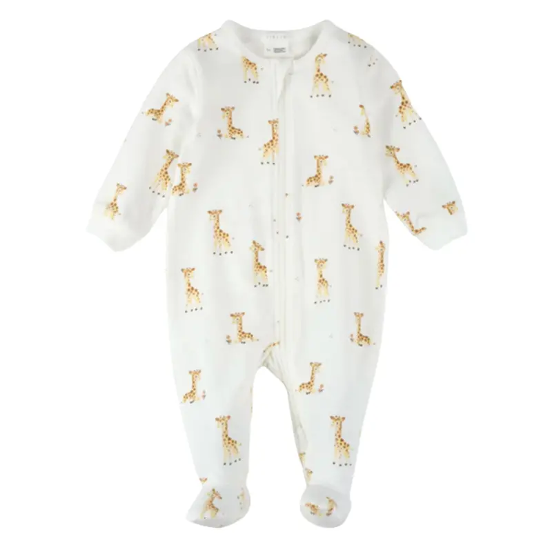 Giraffe-Theme Footed Sleepsuit For Infants 1