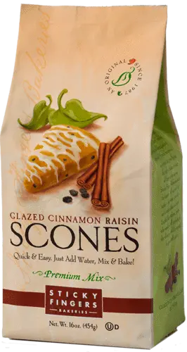 Glazed Cinnamon Raisin Scone Mix – Sticky Fingers Bakery 1
