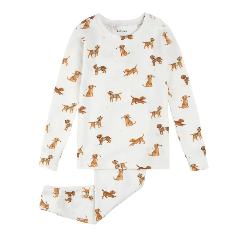Golf-Themed Puppy Print Pajama Set 1
