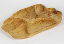 Greener Valley Trading Large Wooden Charcuterie Platter – Four-Section Serving Board (20–21" L) 1