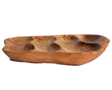 Greener Valley Trading Medium Wooden Charcuterie Platter – Four-Compartment Design (17–19" L) 1