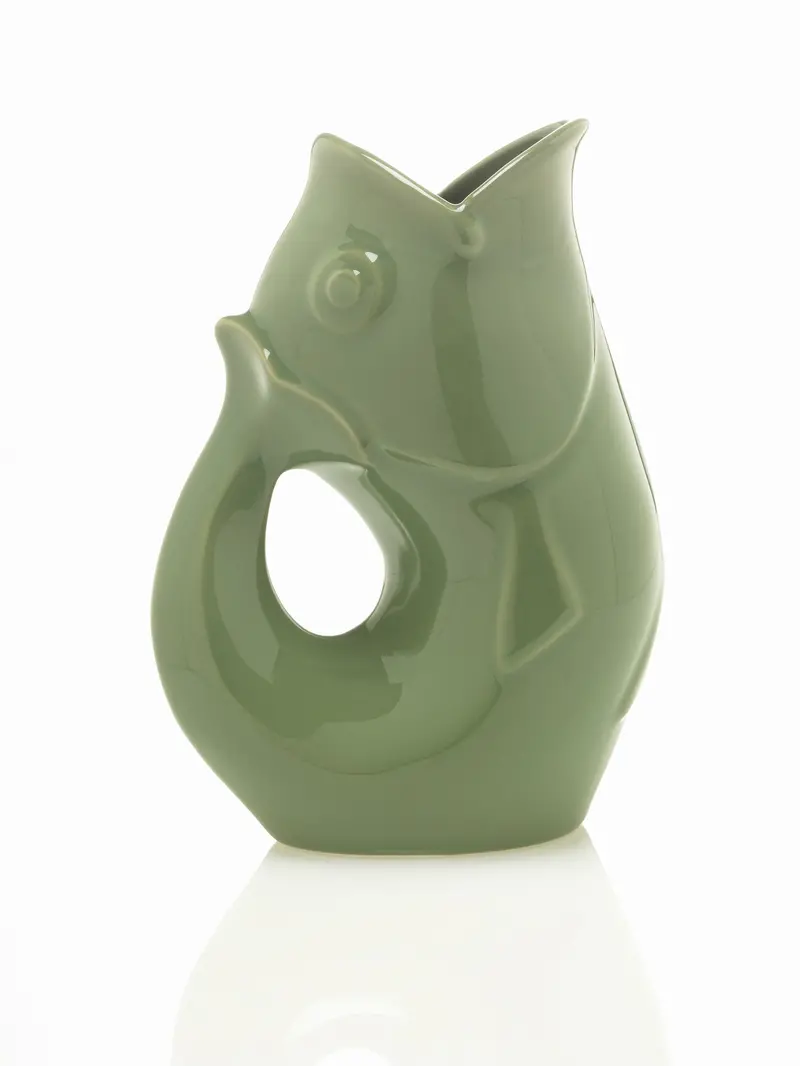 Gurgle Pot Large Moss-Green Creamer 1