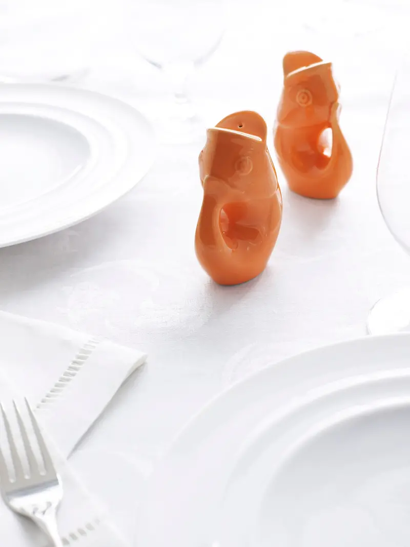 Gurgle Pot Tangerine Orange Salt And Pepper Shaker Set 1