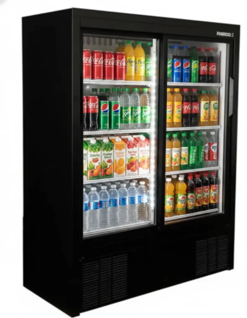 Habco Esm14Sl60Hc: 47-Inch 8-Shelf Dual-Sliding-Glass-Door Refrigerated Merchandiser 1