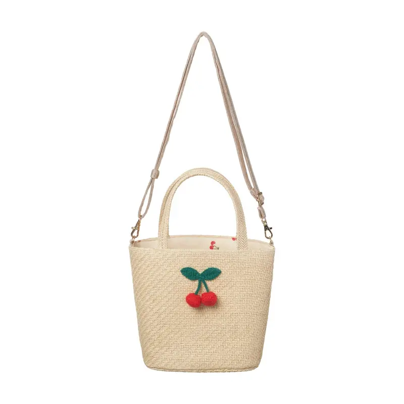 Hand-Crocheted Cherry Basket Style Bag 1