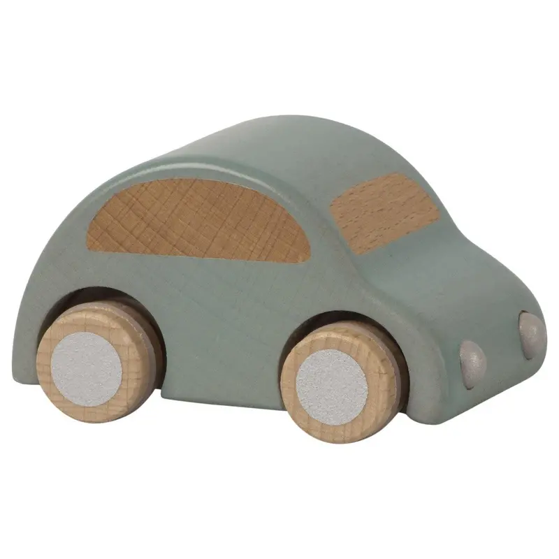 Handcrafted Wooden Light Blue Toy Car 1
