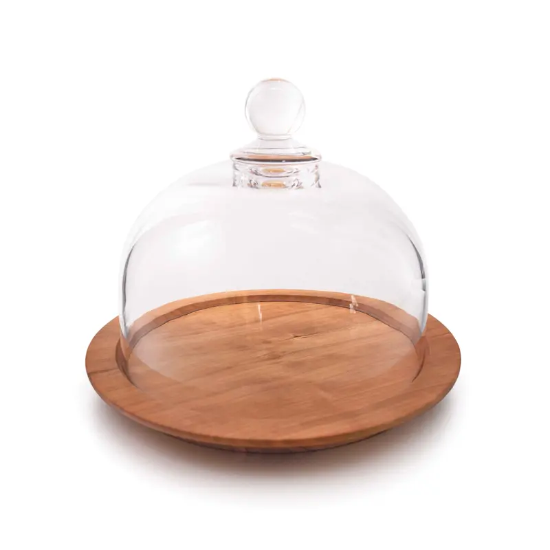 Hartland Cheese Dome With Natural Cherry Wood Base 1