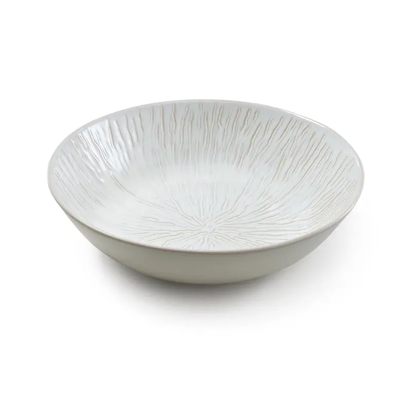 Harvest Field Ceramic Serving Bowl – Soft Cloud Finish 1