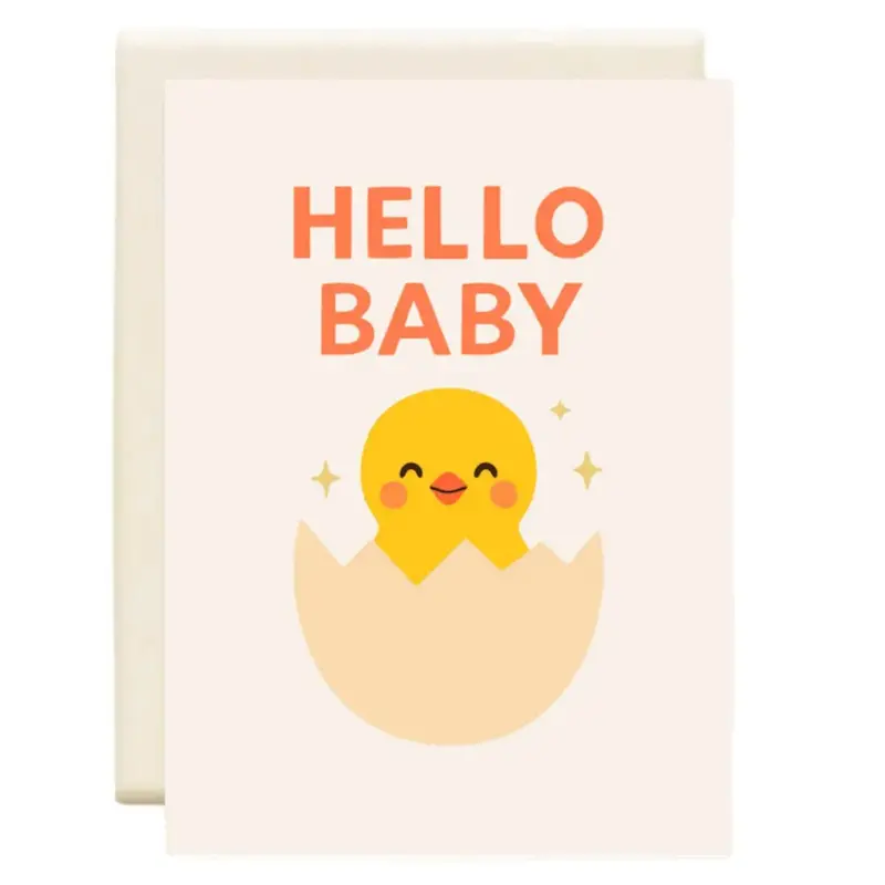 Hatched Egg Baby Card: 'Hello Baby' Greeting 1