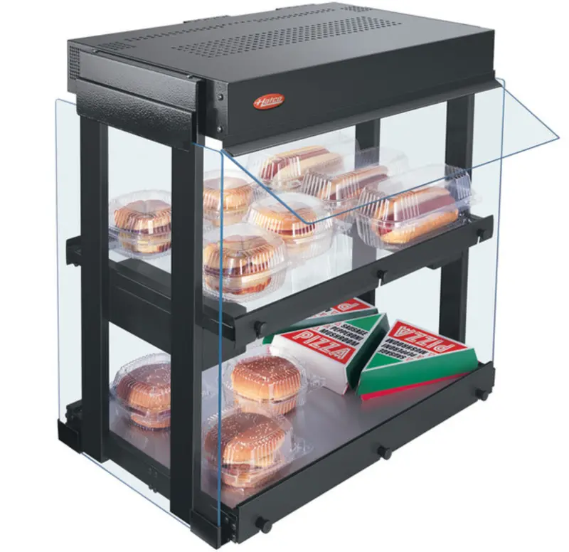 Hatco Grhw-1Sgd Dual-Tier Heated Glass Merchandising Warmer – Gray Finish 1