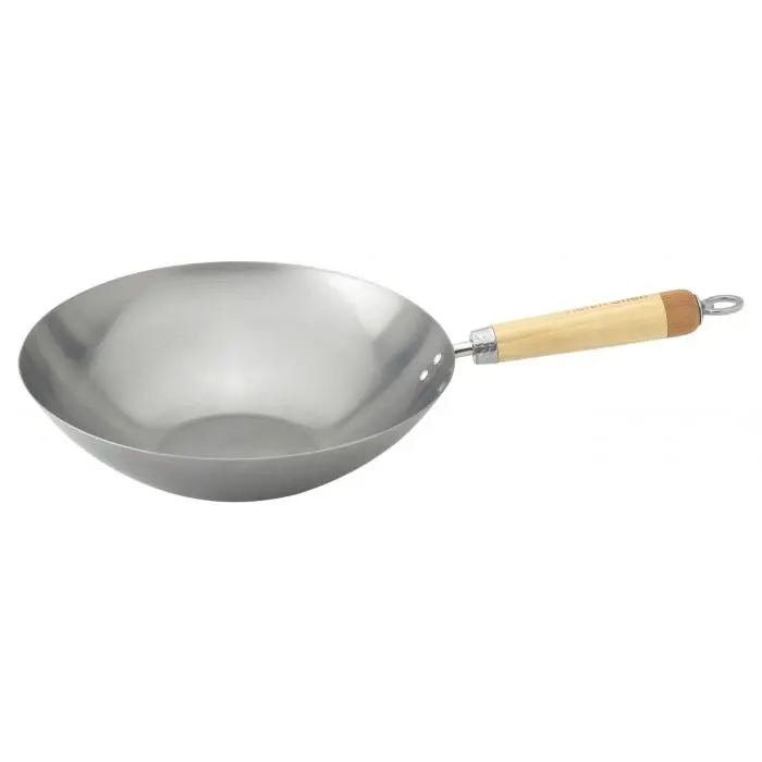 Helen'S 12-Inch Carbon Steel Stir-Fry Pan 1