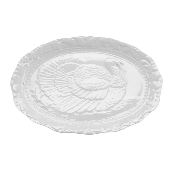 Hic Heavy-Duty White Porcelain Turkey Serving Platter 1