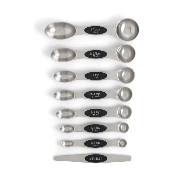 Hic Mrs. Anderson'S Magnetic Dual-Scale Measuring Spoons With Built-In Leveler 1