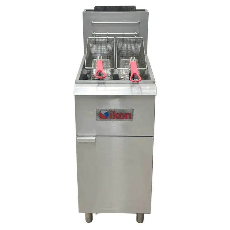 Ikon For02299 Floor-Mount Natural Gas Fryer – 35–40 Lb Capacity, 90,000 Btu 1