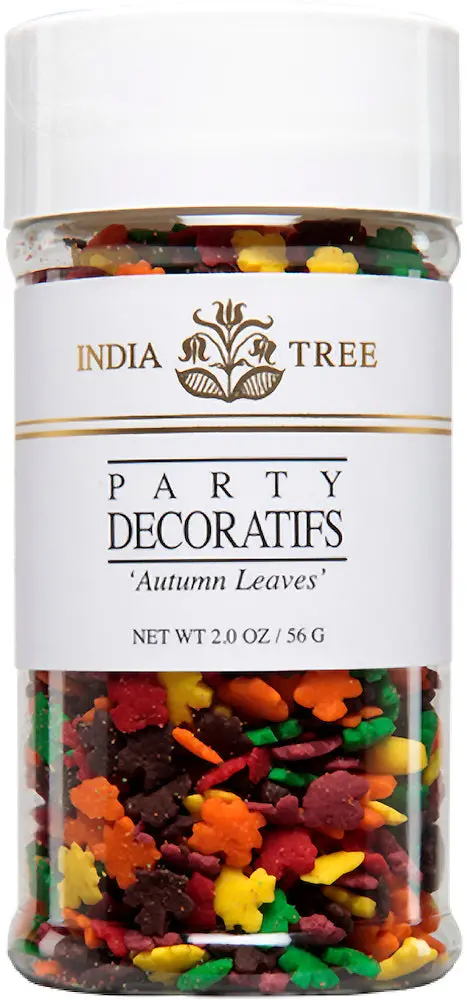 India Tree Autumn Leaves Decoratifs – Seasonal Fall-Themed Baking Sprinkles 1