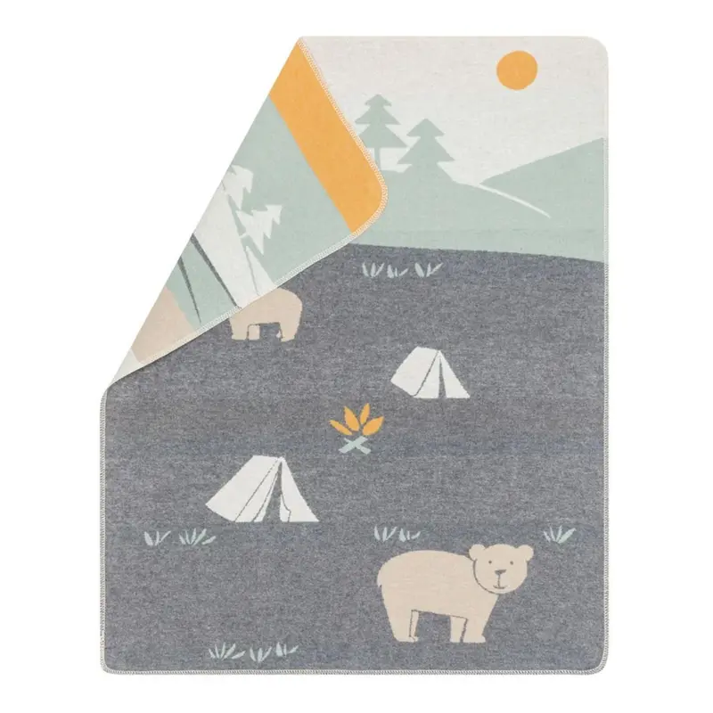 Juwel Baby Flannel Blanket – Camping Bears Illustration 1