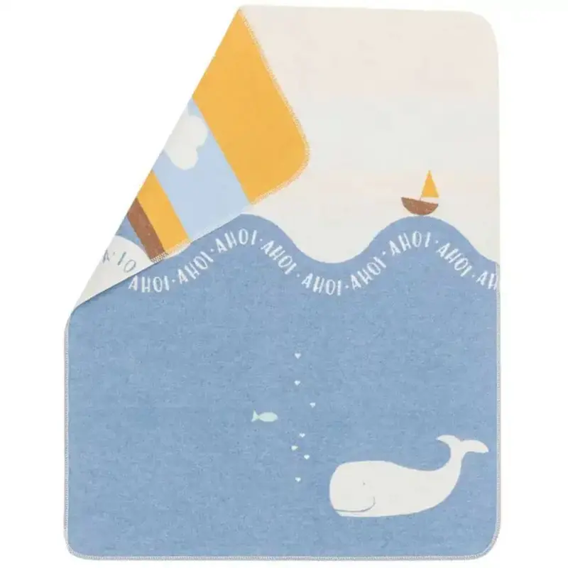 Juwel Baby Flannel Blanket – Playful Whale Graphic 1