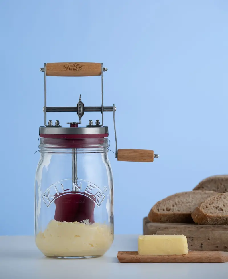 Kilner Butter Churner With Wooden Dash & Glass Jar 1