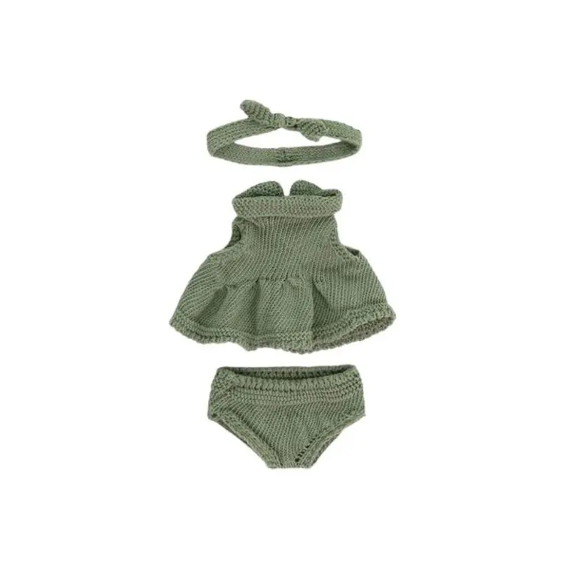 Knitted 8.25-Inch Doll Dress And Matching Headband 1