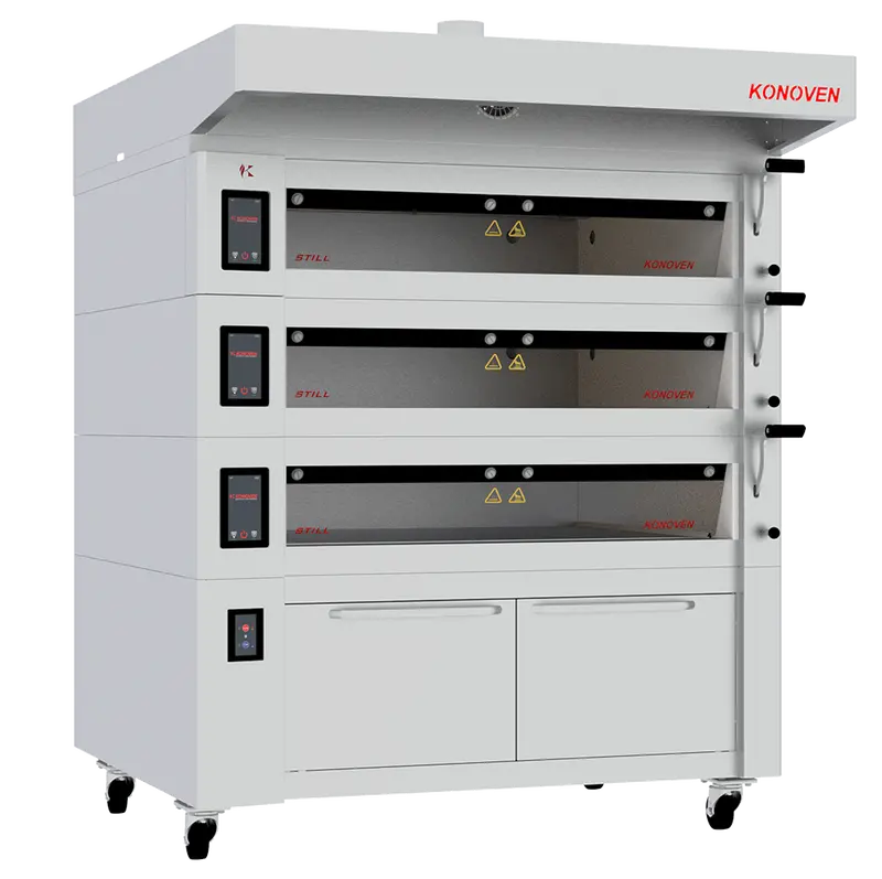 Konoven Still 120X80-3 Electric Deck Oven With Integrated Hood, Proofer & Digital Control Panel 1
