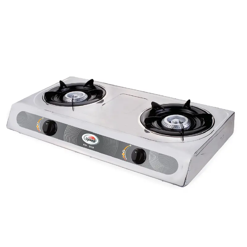 Kyowa Kw-3518 Dual-Burner Gas Stove With Cast Iron Grates 1