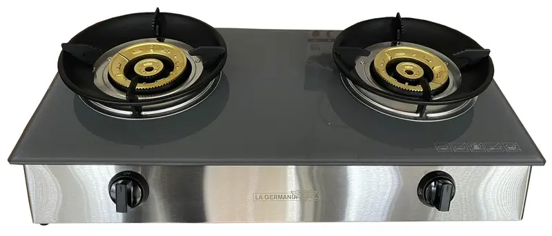 La Germania G2000Max Glass-Top Dual-Burner Gas Cooktop 1