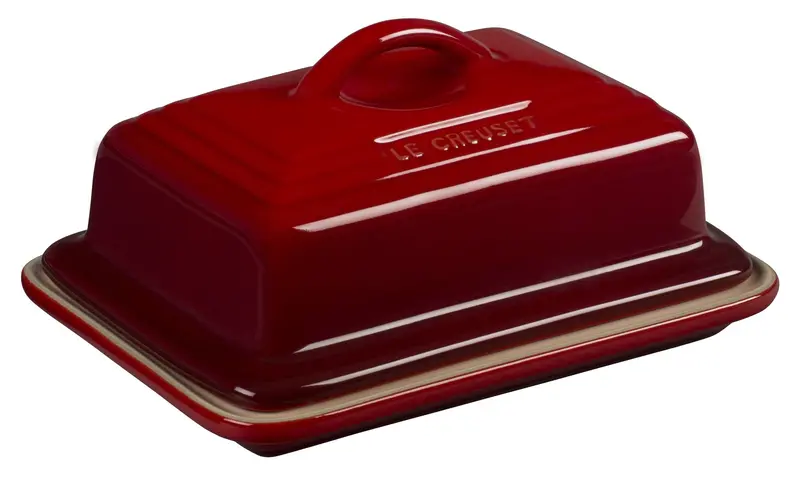 Le Creuset Cherry European Butter Dish – Compact Ceramic Butter Crock 1