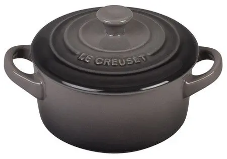 Le Creuset Flint Oyster 8 Oz Mini Round Cocotte 1