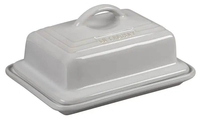 Le Creuset Heritage White Butter Dish – Enamel-Coated Cast Iron Keeper 1
