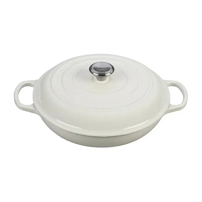Le Creuset White 3.5-Quart Braising Pan 1