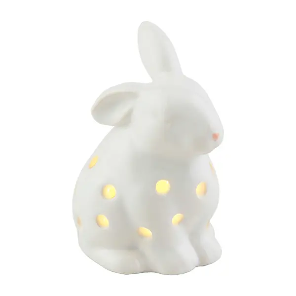 Led Illuminated Bunny Figurine – Mudpie Decorative Sitter 1