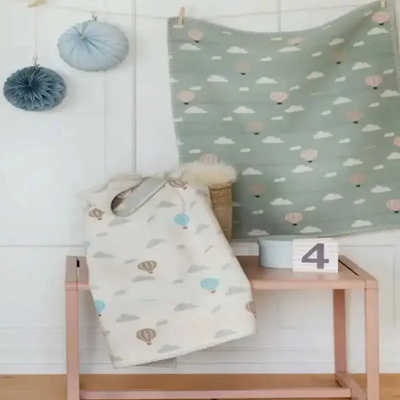 Lena Hot Air Balloon Flannel Baby Blanket 1