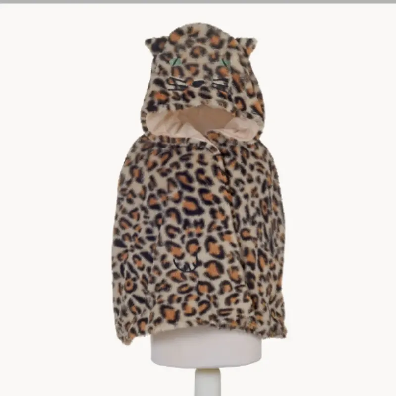 Leopard-Print Fluffy Dress-Up Cape 1