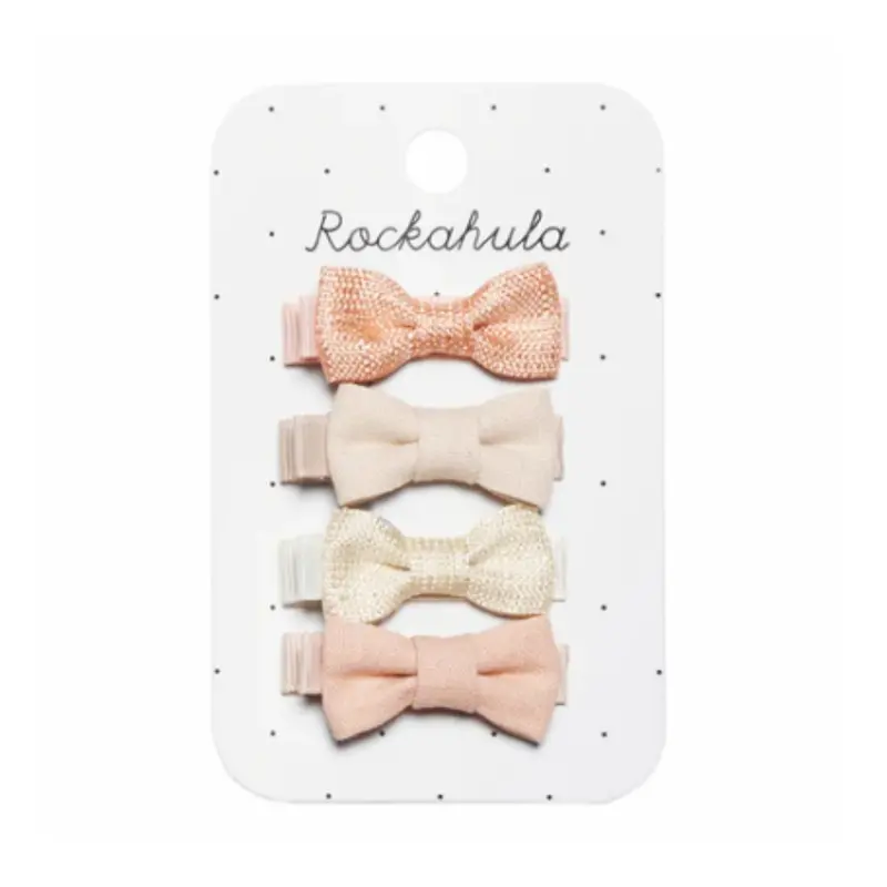 Linen Mini Bow Hair Clips 1