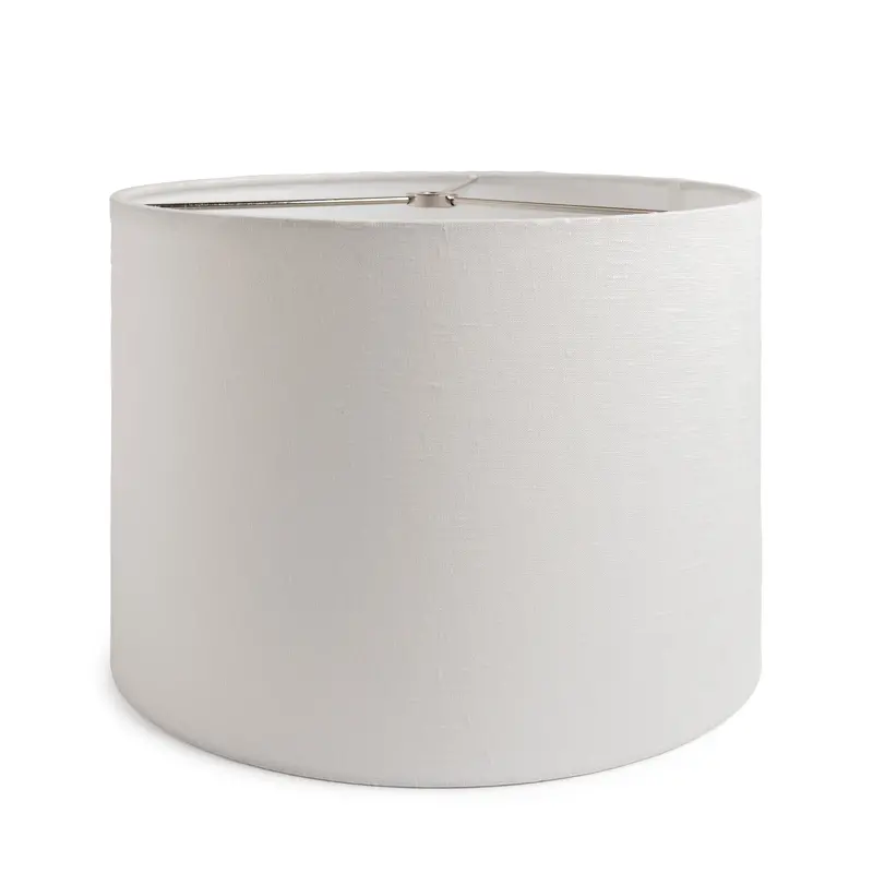 Linen-Textured Barrel Lamp Shade – Snow White Color 1