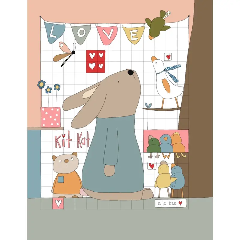 Love Kit Kat Bunny Birthday Card – Adorable Animal-Themed Greeting 1