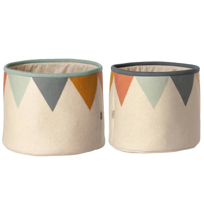 Maileg Blue Woven Basket Set – Pack Of 2 Decorative Storage Bins 1